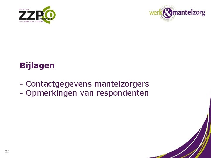 Bijlagen - Contactgegevens mantelzorgers - Opmerkingen van respondenten 22 