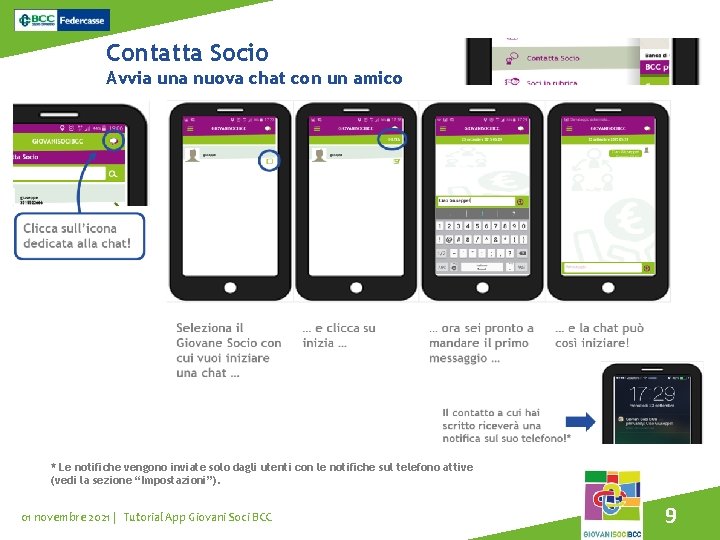 Contatta Socio Avvia una nuova chat con un amico * Le notifiche vengono inviate