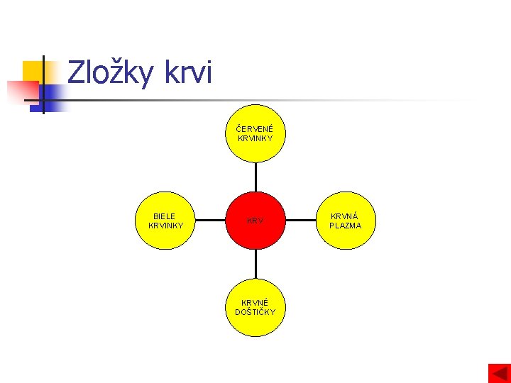 Zložky krvi ČERVENÉ KRVINKY BIELE KRVINKY KRVNÉ DOŠTIČKY KRVNÁ PLAZMA 