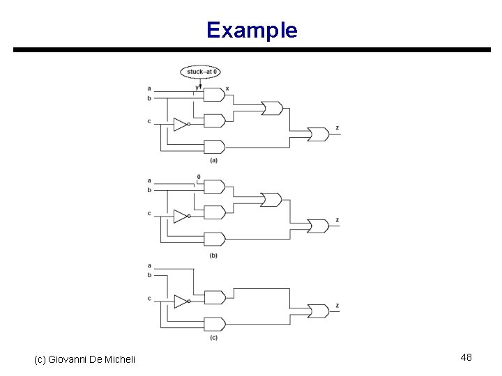 Example (c) Giovanni De Micheli 48 