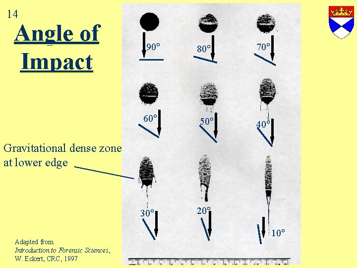 14 Angle of Impact 90 60 80 50 70 40 Gravitational dense zone at