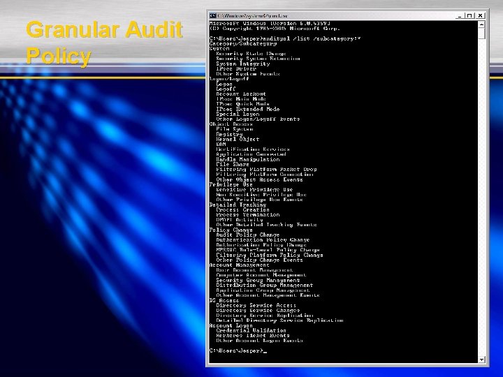 Granular Audit Policy 