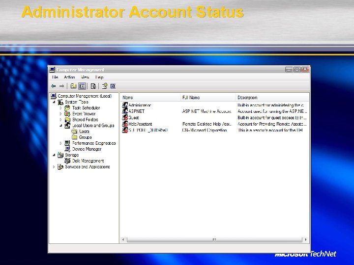 Administrator Account Status 