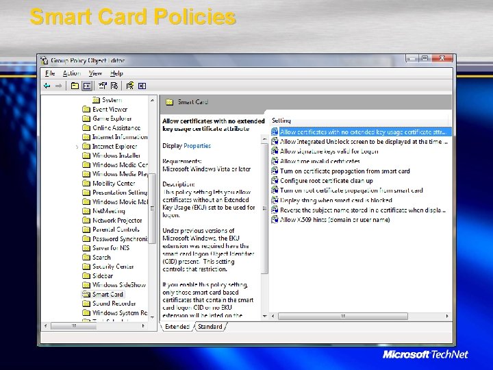 Smart Card Policies 