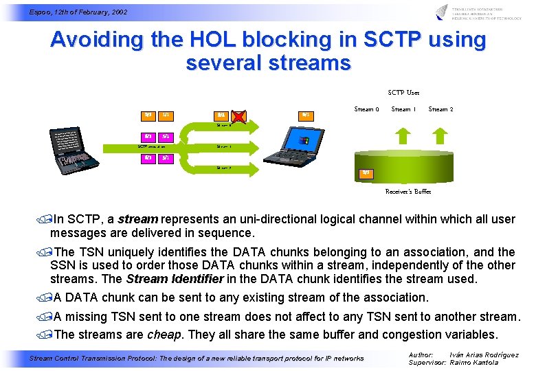 Espoo, 12 th of February, 2002 Avoiding the HOL blocking in SCTP using several