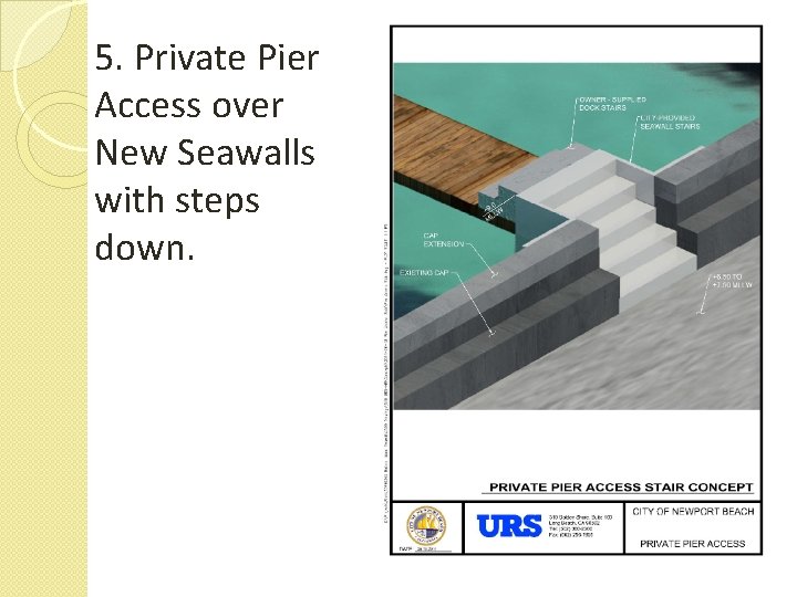 5. Private Pier Access over New Seawalls with steps down. 