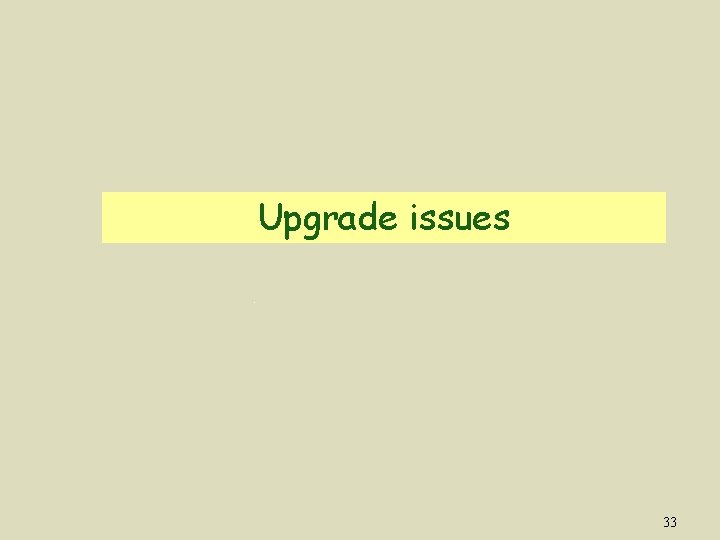 Upgrade issues 33 