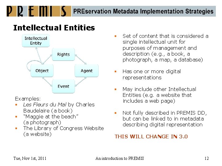 Intellectual Entities Examples: § Les Fleurs du Mal by Charles Baudelaire (a book) §