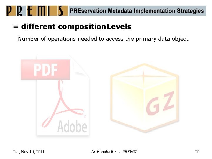 = different composition. Levels Number of operations needed to access the primary data object