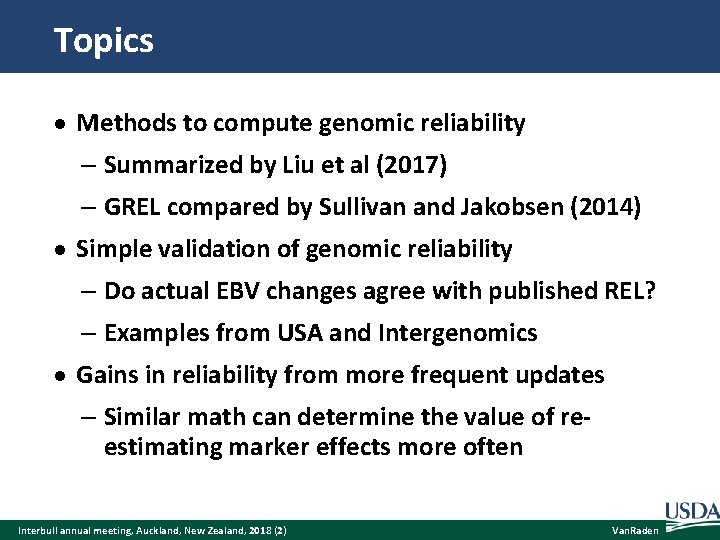 Topics Methods to compute genomic reliability – Summarized by Liu et al (2017) –