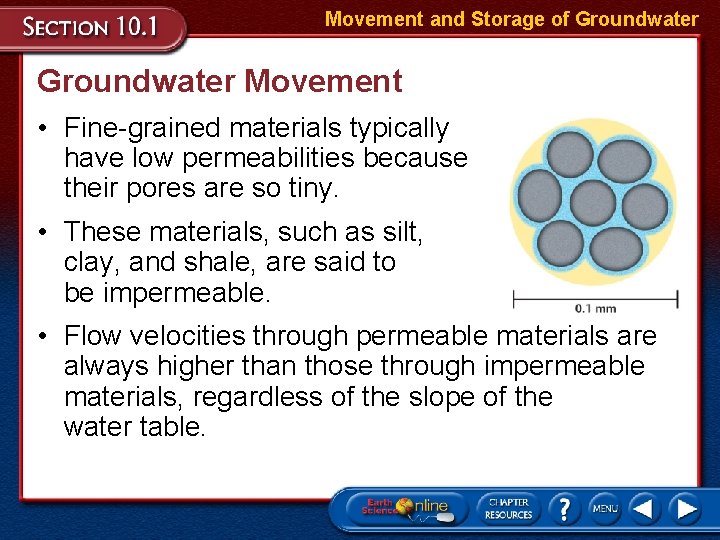 Movement and Storage of Groundwater Movement • Fine-grained materials typically have low permeabilities because Movement and Storage of Groundwater Movement • Fine-grained materials typically have low permeabilities because