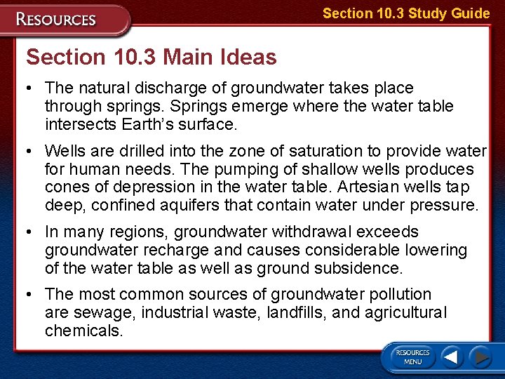 Section 10. 3 Study Guide Section 10. 3 Main Ideas • The natural discharge Section 10. 3 Study Guide Section 10. 3 Main Ideas • The natural discharge