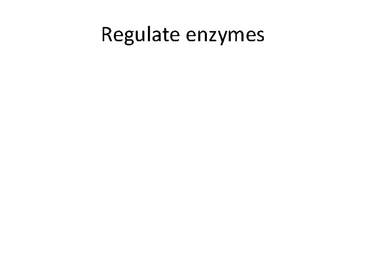 Regulate enzymes 