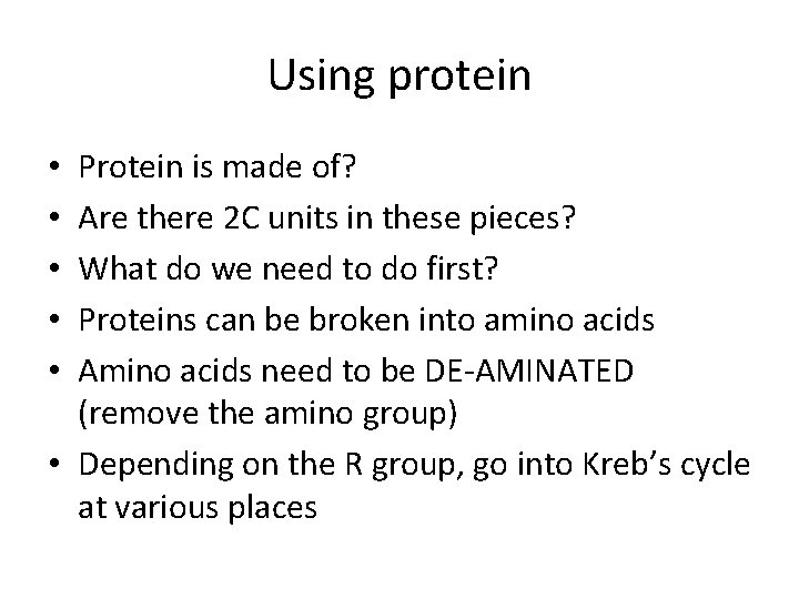 Using protein Protein is made of? Are there 2 C units in these pieces?