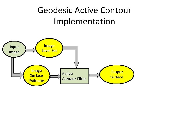 Geodesic Active Contour Implementation Input Image Level Set Image Surface Estimate Active Contour Filter
