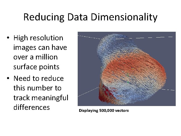 Reducing Data Dimensionality • High resolution images can have over a million surface points