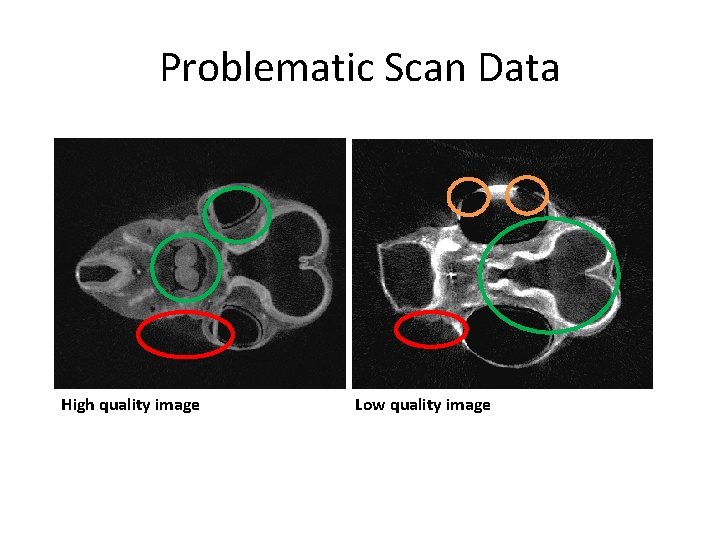 Problematic Scan Data High quality image Low quality image 