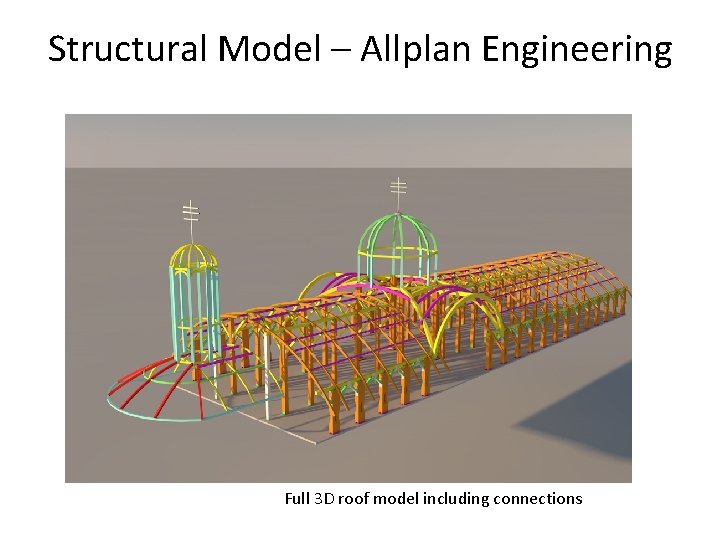 Structural Model – Allplan Engineering Full 3 D roof model including connections 