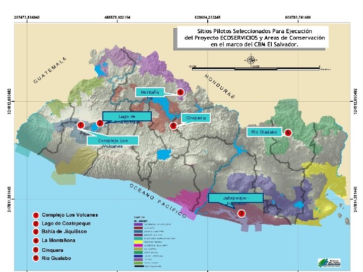 Montaño na Lago de Coatepeque Cinquera Río Gualabo Complejo Los Volcanes Jaltepeque Jiquilisco 