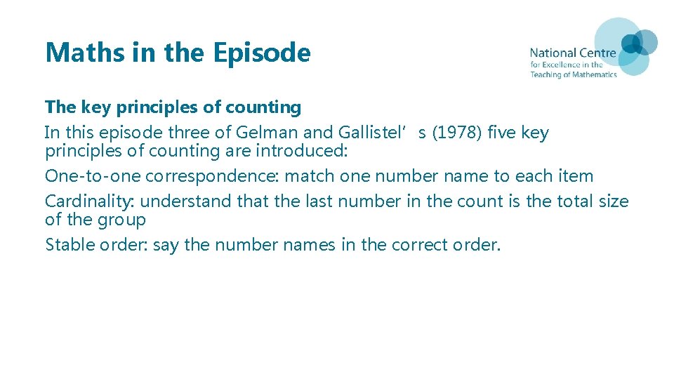 Maths in the Episode The key principles of counting In this episode three of