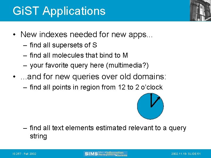 Gi. ST Applications • New indexes needed for new apps. . . – find