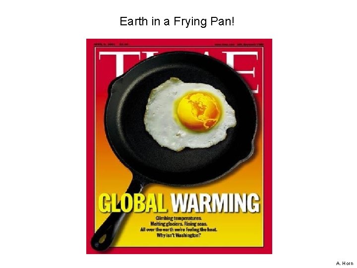 Earth in a Frying Pan! A. Horn 