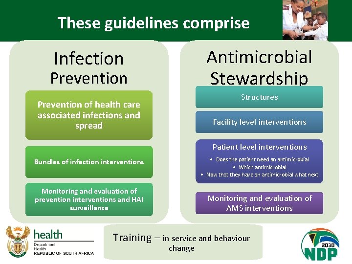 These guidelines comprise Antimicrobial Stewardship Infection Prevention Structures Prevention of health care associated infections