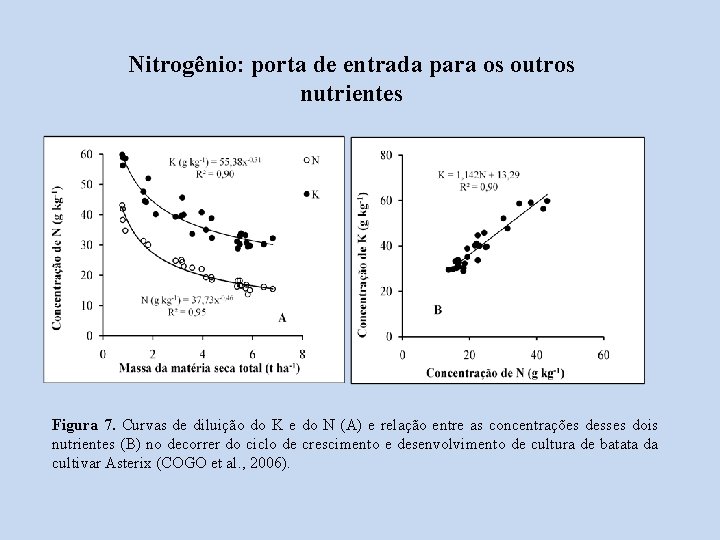 Nitrogênio: porta de entrada para os outros nutrientes Figura 7. Curvas de diluição do