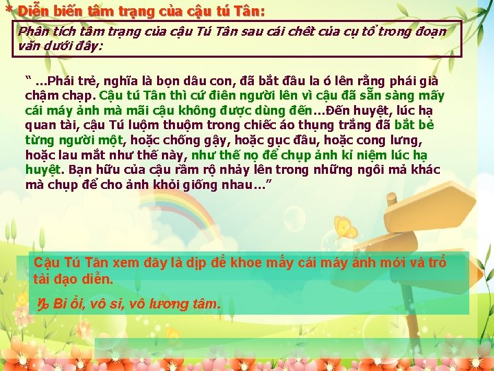 * Diễn biến tâm trạng của cậu tú Tân: Phân tích tâm trạng của