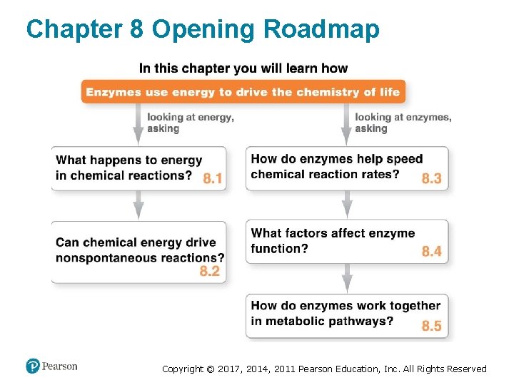 Chapter 8 Opening Roadmap Copyright © 2017, 2014, 2011 Pearson Education, Inc. All Rights