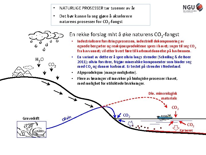  • NATURLIGE PROSESSER tar tusener av år • Det bør kunne la seg