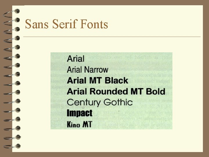 Sans Serif Fonts 