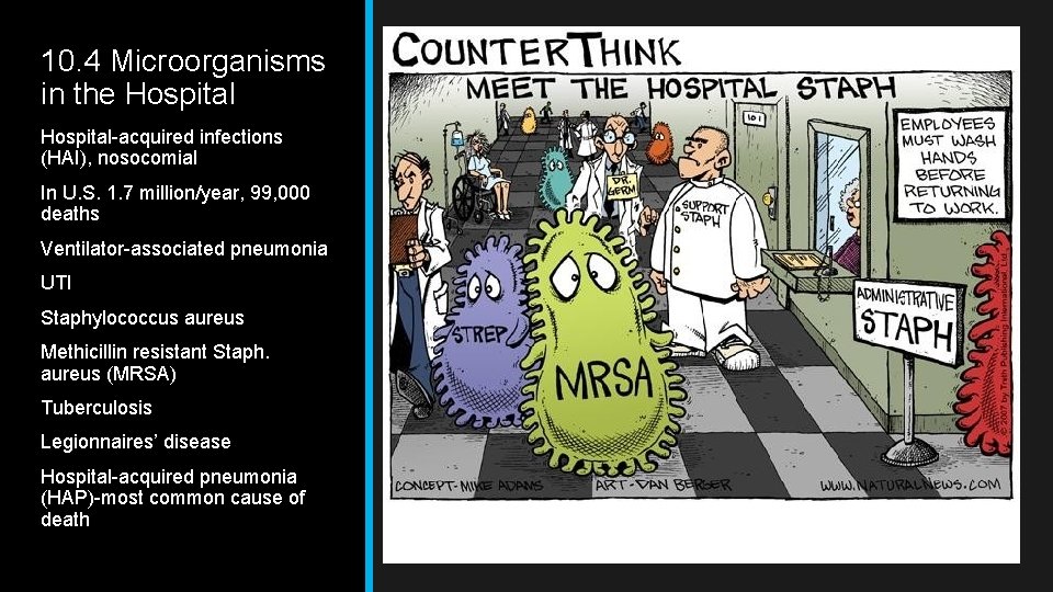 10. 4 Microorganisms in the Hospital-acquired infections (HAI), nosocomial In U. S. 1. 7