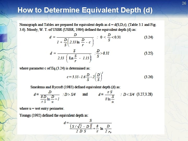 26 How to Determine Equivalent Depth (d) 26 How to Determine Equivalent Depth (d)