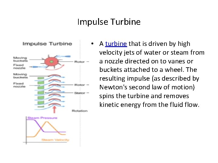 Impulse Turbine • A turbine that is driven by high velocity jets of water