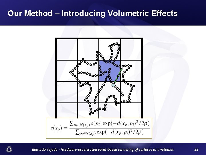 Our Method – Introducing Volumetric Effects Eduardo Tejada - Hardware-accelerated point-based rendering of surfaces