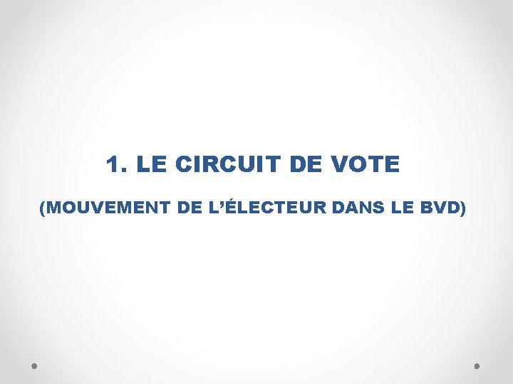 1. LE CIRCUIT DE VOTE (MOUVEMENT DE L’ÉLECTEUR DANS LE BVD) 