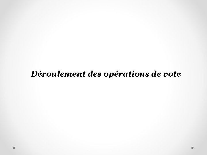 Déroulement des opérations de vote 