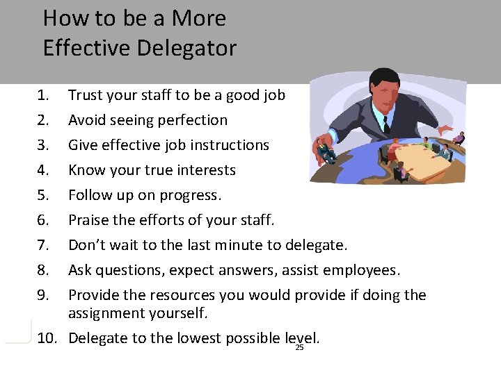 How to be a More Effective Delegator 1. 2. 3. 4. 5. 6. 7.