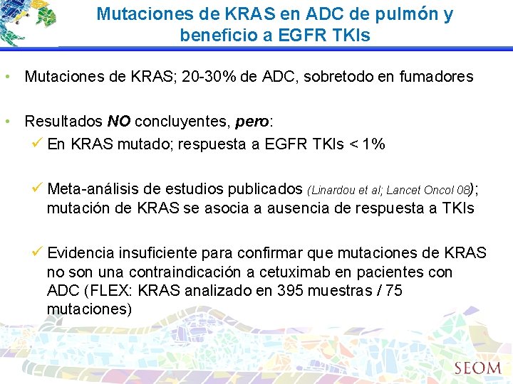 Mutaciones de KRAS en ADC de pulmón y beneficio a EGFR TKIs • Mutaciones