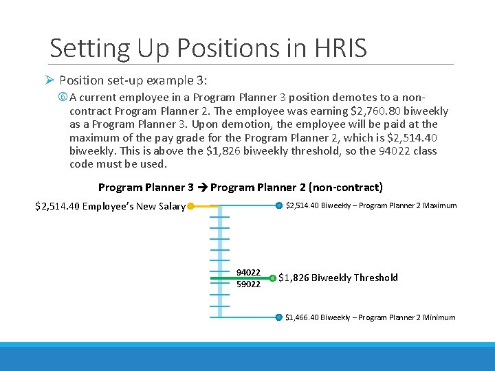 Setting Up Positions in HRIS Ø Position set-up example 3: A current employee in