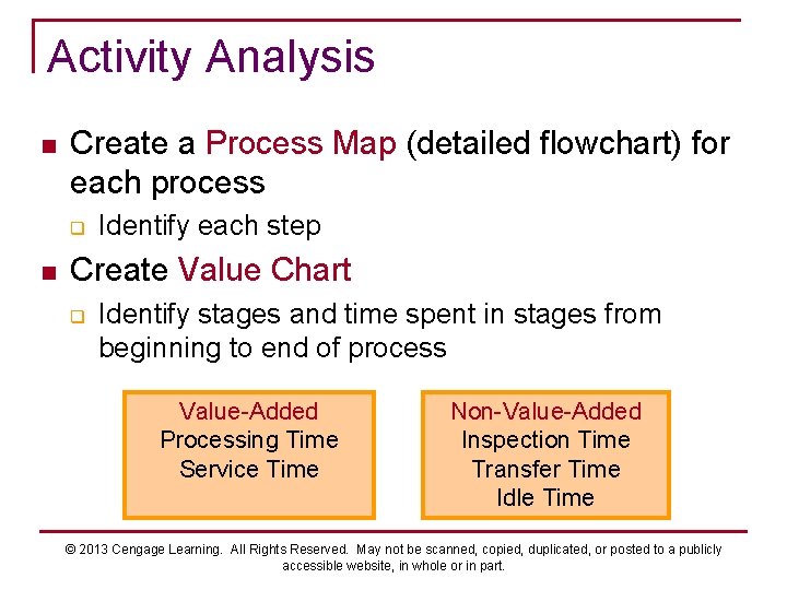 Activity Analysis n Create a Process Map (detailed flowchart) for each process q n