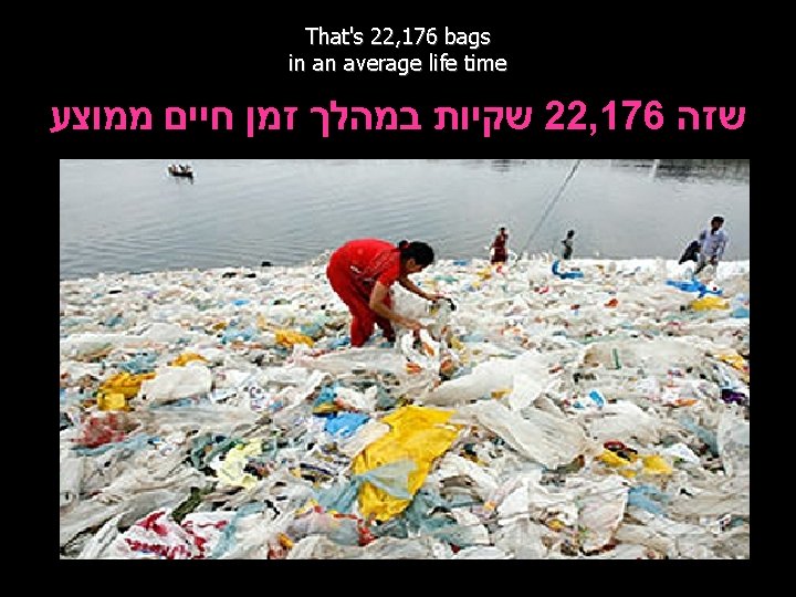 That's 22, 176 bags in an average life time שקיות במהלך זמן חיים ממוצע