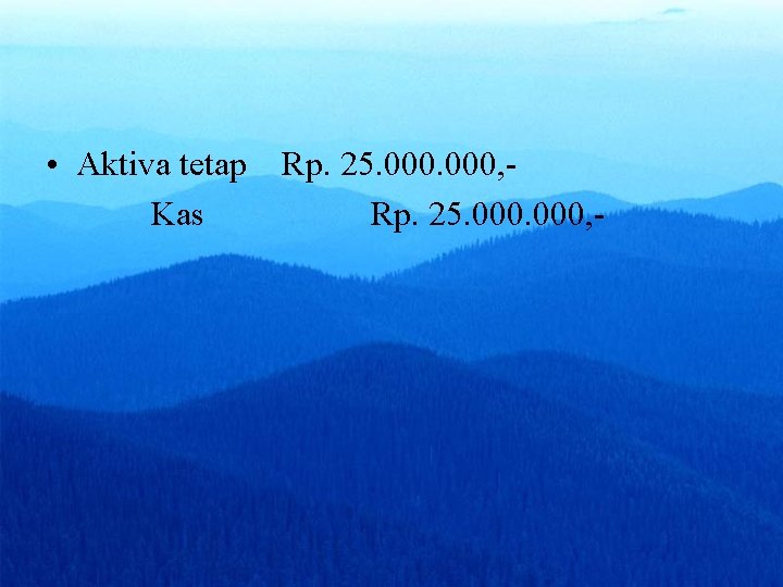  • Aktiva tetap Rp. 25. 000, Kas Rp. 25. 000, - 