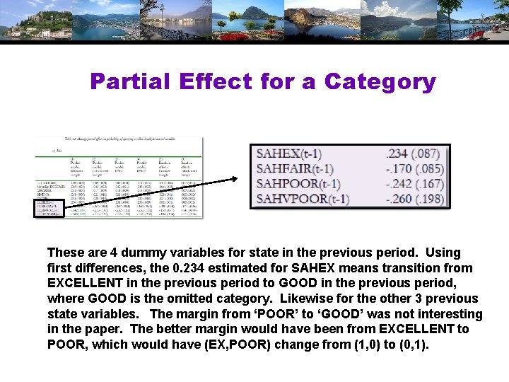 Partial Effect for a Category These are 4 dummy variables for state in the