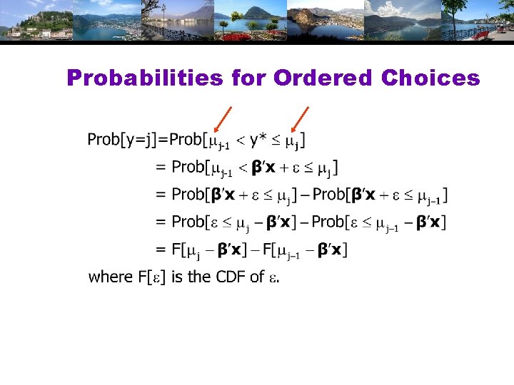 Probabilities for Ordered Choices 