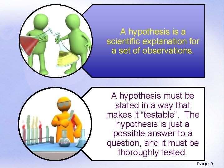 A hypothesis is a scientific explanation for a set of observations. A hypothesis must