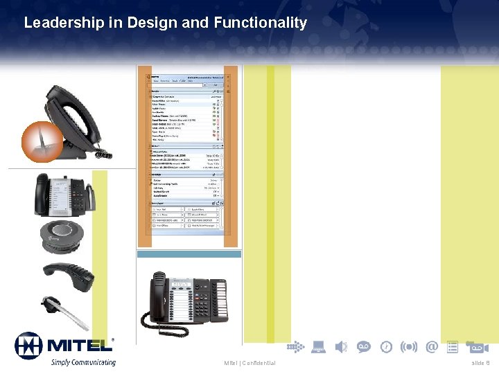 Leadership in Design and Functionality Mitel | Confidential slide 8 