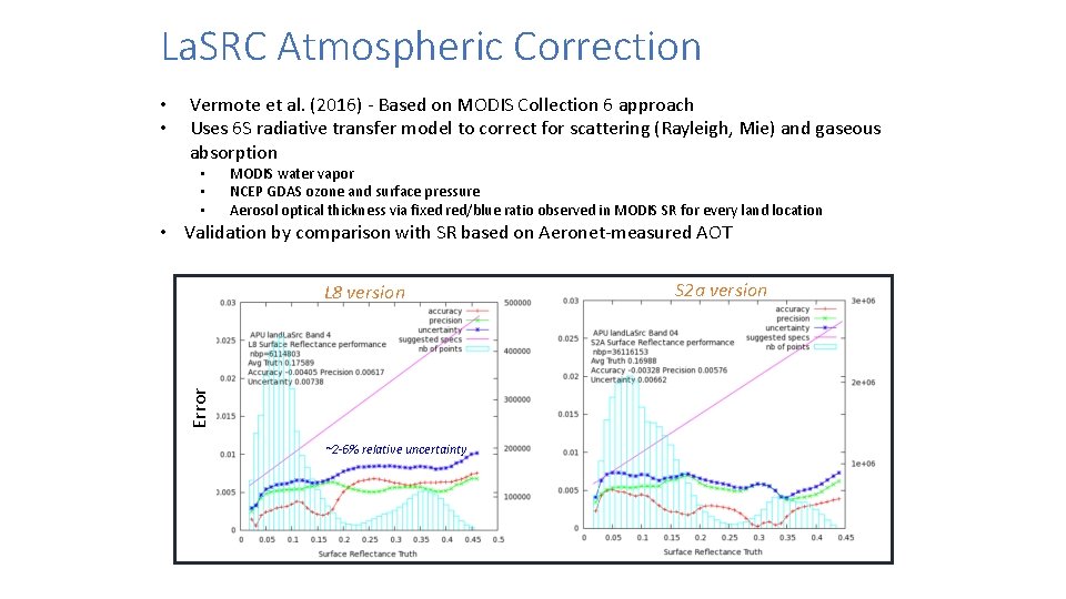 La. SRC Atmospheric Correction • • Vermote et al. (2016) - Based on MODIS