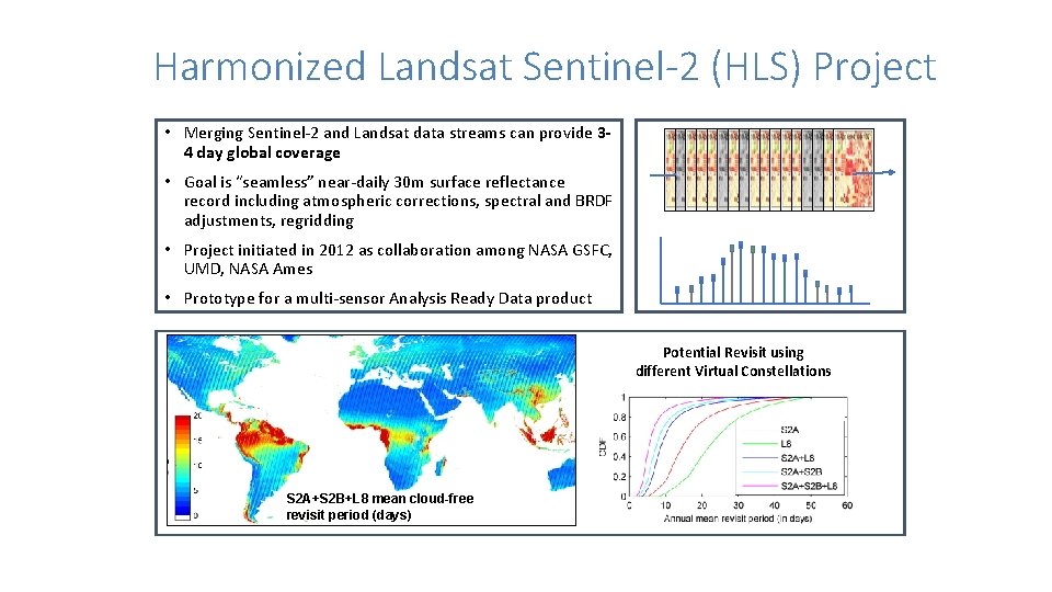 Harmonized Landsat Sentinel-2 (HLS) Project • Merging Sentinel-2 and Landsat data streams can provide